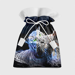 Мешок для подарков Неоновый тигр в воде, цвет: 3D-принт