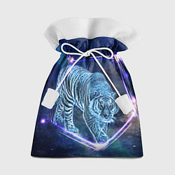 Мешок для подарков Тигр идет по млечному пути, цвет: 3D-принт