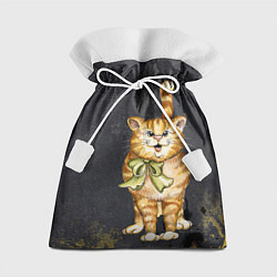 Мешок для подарков Полосатый кот на асфальте, цвет: 3D-принт