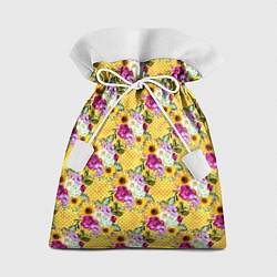 Мешок для подарков Подсолнухи и цветы, цвет: 3D-принт