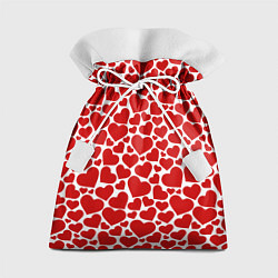 Мешок для подарков Красные Сердечки LOVE, цвет: 3D-принт
