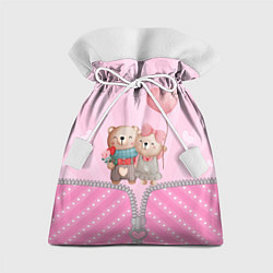 Мешок для подарков Мишки на молнии 14 февраля, цвет: 3D-принт