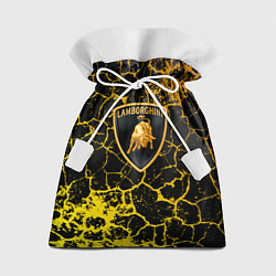 Мешок для подарков Lamborghini золотые трещины, цвет: 3D-принт