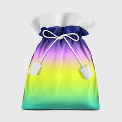 Подарочный мешок Разноцветный градиентный узор зелено-фиолетовый