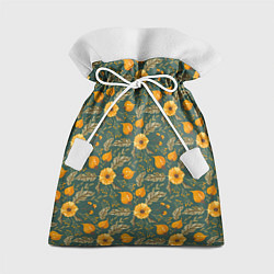 Подарочный мешок Желтые цветочки и листья