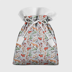 Мешок для подарков Лисы и лесные ягоды, цвет: 3D-принт