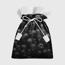 Подарочный мешок Черепа на черном фоне паттерн