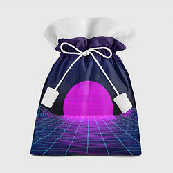Мешок для подарков Закат розового солнца Vaporwave Психоделика, цвет: 3D-принт
