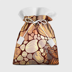 Подарочный мешок Коричнево-бежевые пастельные камушки с яркими паль