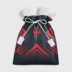 Мешок для подарков Красный Символ Skyrim на темном фоне со стрелками, цвет: 3D-принт