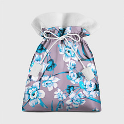 Подарочный мешок Летний стилизованный цветочный паттерн