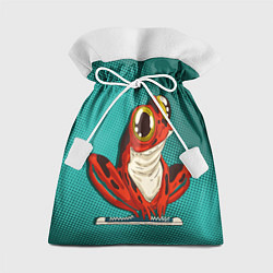 Мешок для подарков Странная красная лягушка, цвет: 3D-принт