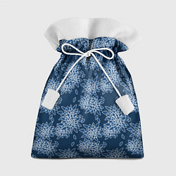 Подарочный мешок Темно-синий цветочный узор pattern