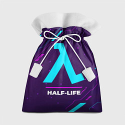 Мешок для подарков Символ Half-Life в неоновых цветах на темном фоне, цвет: 3D-принт