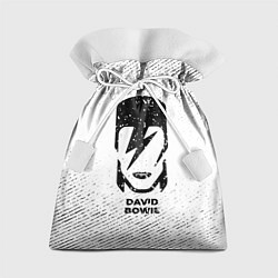 Мешок для подарков David Bowie с потертостями на светлом фоне, цвет: 3D-принт