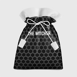 Мешок для подарков The Witcher glitch на темном фоне: символ сверху, цвет: 3D-принт