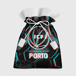 Подарочный мешок Porto FC в стиле glitch на темном фоне