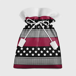 Подарочный мешок Burgundy black striped pattern