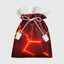 Мешок для подарков Красные неоновые геометрические плиты, цвет: 3D-принт