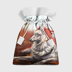Подарочный мешок Арт - волк с рыжей гривой
