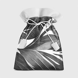 Подарочный мешок Чёрно-белый тропический вайб
