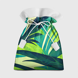 Подарочный мешок Яркие тропические листья пальмы