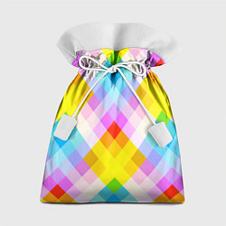 Мешок для подарков Узор из разноцветных ромбов, цвет: 3D-принт
