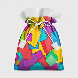 Мешок для подарков Фон из разноцветных кубиков, цвет: 3D-принт