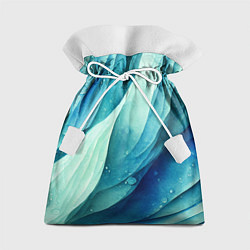 Мешок для подарков Акварельные синие узоры, цвет: 3D-принт