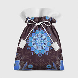 Мешок для подарков Мандала-цветок Голубая снежинка, цвет: 3D-принт