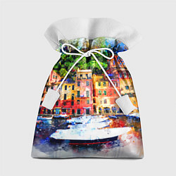 Мешок для подарков Картина красочный город, цвет: 3D-принт