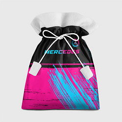 Мешок для подарков Mercedes - neon gradient: символ сверху, цвет: 3D-принт