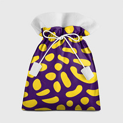 Мешок для подарков Желтые пятна на фиолетовом фоне, цвет: 3D-принт