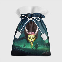 Мешок для подарков Афро девушка зомби, цвет: 3D-принт