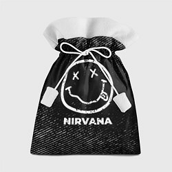 Мешок для подарков Nirvana с потертостями на темном фоне, цвет: 3D-принт