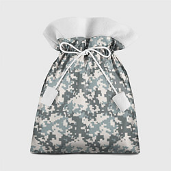 Мешок для подарков Камуфляж серый пиксель, цвет: 3D-принт
