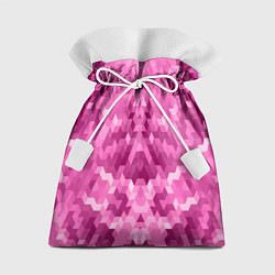 Подарочный мешок Яркий малиново-розовый геометрический узор