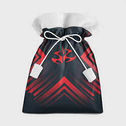 Мешок для подарков Красный символ Hitman на темном фоне со стрелками, цвет: 3D-принт