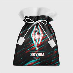 Мешок для подарков Skyrim в стиле glitch и баги графики на темном фон, цвет: 3D-принт