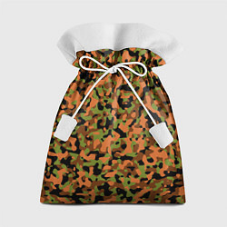 Мешок для подарков Камуфляж осенний лес мелкий, цвет: 3D-принт