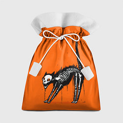 Мешок для подарков Котик скелетик - Хеллоуин, цвет: 3D-принт