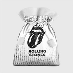 Мешок для подарков Rolling Stones с потертостями на светлом фоне, цвет: 3D-принт