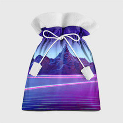 Мешок для подарков Neon mountains - Vaporwave, цвет: 3D-принт