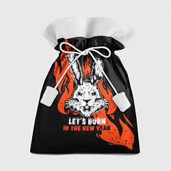 Мешок для подарков Let it burn in the new year, rabbit, цвет: 3D-принт