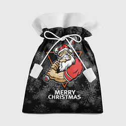 Подарочный мешок Merry Christmas! Cool Santa with a baseball bat