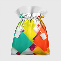 Подарочный мешок Цветные геометрические квадраты