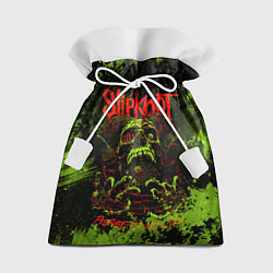 Мешок для подарков Slipknot green череп, цвет: 3D-принт