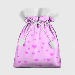 Подарочный мешок Сердечки розовые абстракция
