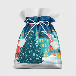 Мешок для подарков Новогодний двор, цвет: 3D-принт