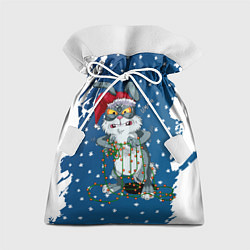 Мешок для подарков Кролик и гирлянда - 2023, цвет: 3D-принт